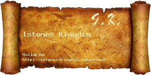 Istenes Klaudia névjegykártya